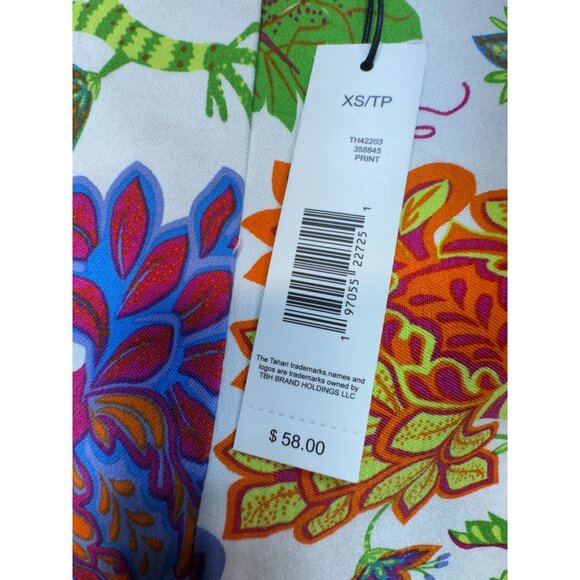 NWT Tahari Womens Floral Cropped Flare Pants Size XS Multicolor Stretch Boho - Picture 9 of 13